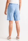 Oui Bermuda Pure Linen Shorts, Light Blue