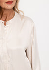 Oui Satin Feel Blouse, Off White Taupe