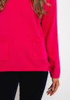 OUI Patch Pocket Wool Blend Sweater, Pink