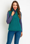 OUI High Neck Half-Zip Sleeveless Jumper, Green