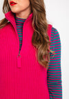 OUI High Neck Half-Zip Sleeveless Jumper, Pink