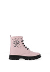 Pablosky Girls Matt Studded Lace Up Boot, Pink