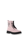 Pablosky Girls Matt Studded Lace Up Boot, Pink