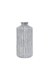 Pacific Bude Stoneware Stripe Design Vase, Blue and White