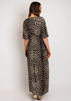 Serafina Collection One Size Leopard Print Maxi Dress, Black & Gold