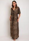 Serafina Collection One Size Leopard Print Maxi Dress, Brown & Gold