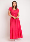 Serafina Collection One Size Shirred Waist Maxi Dress, Pink