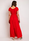 Serafina Collection One Size Shirred Waist Maxi Dress, Red