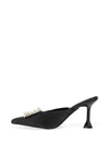 Zen Collection Woven Mule Heeled Shoe, Black