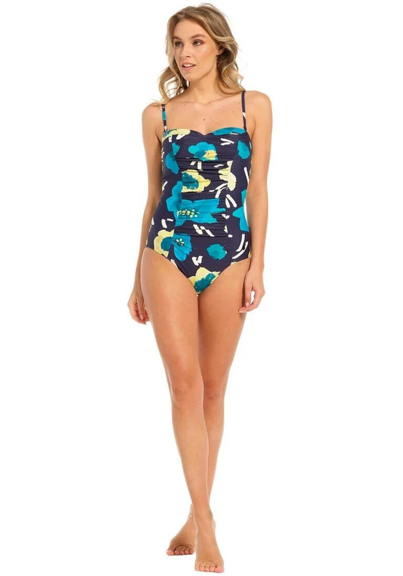 M&S Womens Tummy Control Printed Padded Tankini Top - 22 - Bright Blue Mix,  Bright Blue Mix, £27.50