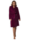 Pastunette Premium Long Sleeve Ruffle Dressing Gown, Wine