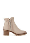 Patrizio Como Lanicano Block Heeled Ankle Boots, Beige