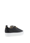 Paul Green Leather Elastic Lace Platform Trainers, Black