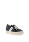 Paul Green Suede Leather Combo Laced Trainers, Space Blue & Ivory