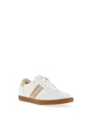 Paul Green Nubuck Leather Retro Laced Trainers, White & Sand