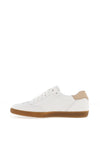 Paul Green Nubuck Leather Retro Laced Trainers, White & Sand