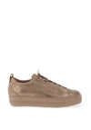 Paul Green Leather Elastic Lace Platform Trainers, Champagne