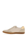 Paul Green Suede Leather Retro Laced Trainers, Biscuit