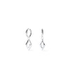 PDPAOLA Kate Drop Hoop Earrings, Silver