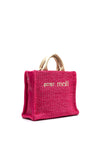 Pepe Moll Wicker Mini Grab Bag, Fuchsia