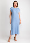 Pieces Lena Ribbed Knit Midi Dress, Hydrangea