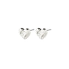 Pilgrim Arlet Heart Stud Earrings, Silver