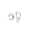 Pilgrim Peace 2 Piece Ear Cuffs Set, Silver