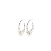 Pilgrim Focus Pearl Hoop Earrings, Silver