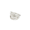 Pilgrim Pamela Adjustable Statement Thread Ring, Silver