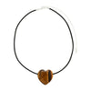 Pilgrim Stay Tigers Eye Heart Necklace, Silver