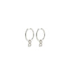 Pilgrim Ecstatic Deco Hoop Earrings, Silver