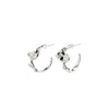 Pilgrim Tess Organic Hoop Earrings, Silver