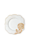 Pip Studio Golden Dot Pastry Plate 17cm, Royal White