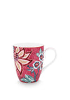 Pip Studio Flower Festival Large Mug, Dark Pink