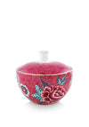 Pip Studio Flower Festival Sugar Bowl, Dark Pink