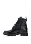 Pitillos Patent Lace Up Military Boots, Black