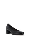 Pitillos Embossed Block Heeled Pumps, Black