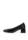 Pitillos Embossed Block Heeled Pumps, Black