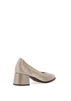 Pitillos Embossed Block Heeled Pumps, Gold