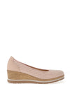 Pitillos Woven Wedge Shoe, Blush