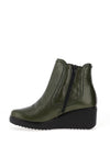 Pitillos Patent Wedge Heel Ankle Boots, Green