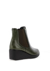 Pitillos Patent Wedge Heel Ankle Boots, Green