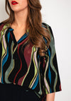 Natalia Collection Wavy Print Tunic Blouse, Multi