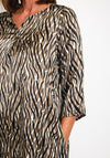 Pont Neuf Mara Zebra Print Satin Tunic Top, Gold