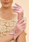 Powder Suki Embellished Gloves, Light Pink