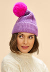 Powder Ingrid Cable Knit Bobble Hat, Purple