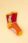 Powder Cosy Hare Ankle Socks, Mustard