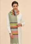 Powder Sammy Cosy Striped Scarf, Green