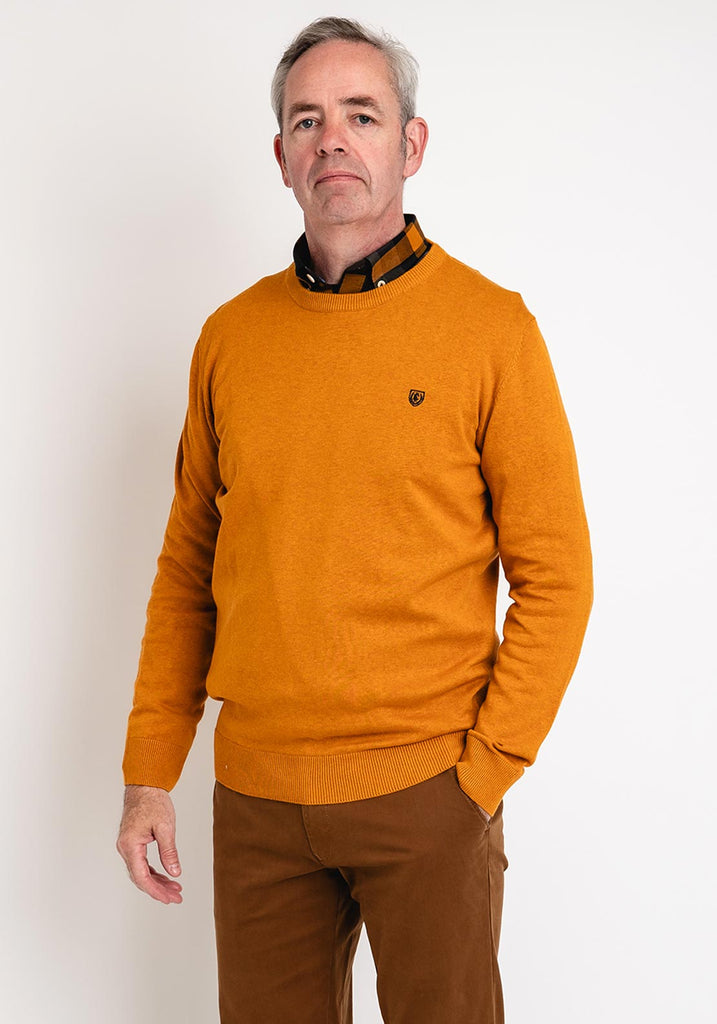 Men's mustard hotsell crew neck jumper