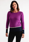 Pretty Vacant Colour Block Knit Jumper, Purple